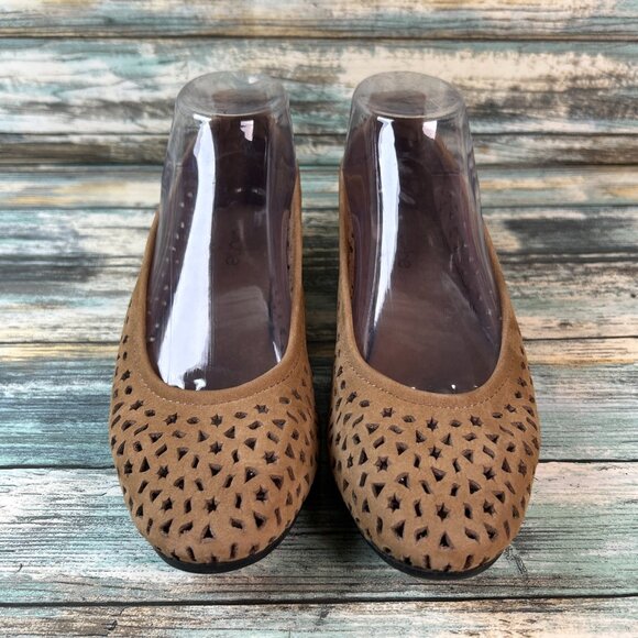 Arche Lily Ballerina Flats Womens 6 Brown Nubuck Calfskin Leather Slip On Shoes - Picture 3 of 10